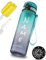 My Vesperbox – Minny - Kinder Trinkflasche - Personalisiert mit deinem Name – 500,750, 1000ml ink. Strohhalm oder Sieb - BPA frei - für Kindergarten, Schule, Sport, Freizeit(Grau/Blau 500ml)