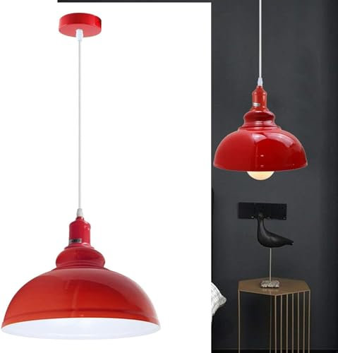 LEDSone Neue, leicht zu montierende Deckenleuchte im Kronleuchter-Stil mit modernem Pendelset (Rot)