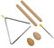 Holzdreieck Percussion Dreieck Percussion Instrument Set, Musical Triangle Percussion Instrument Instrument Set Safe und Einfache Verbesserung der Originalmusik für die