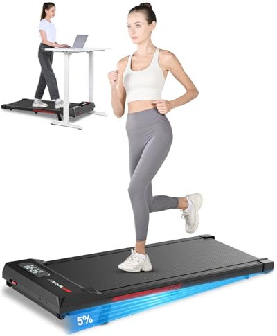 Dskeuzeew 4 in 1 Walking Pad mit Neigung - Laufband mit 5% Steigung für Zuhause Laufpad bis 130KG 1-8 km/h Gehband Lauf Laufbänder unter Schreibtisch, Schwarz