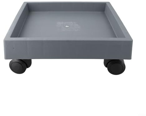 Jotekonoby Square Plant Caddy with Wheels, Outdoor Indoor Movable Flower Pot Tray, Heavy Duty Rolling Flowerpot Stand Bottom Support for Garden Patio(interior 23.5cm)