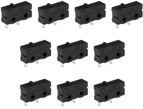 ECSiNG 10 Stück KW11-3Z-A 2-poliger Mikroschalter Ohne Hebel 10T85 SPDT 5A 125 250VAC für die Elektrische Verkabelung von Kraftfahrzeugen