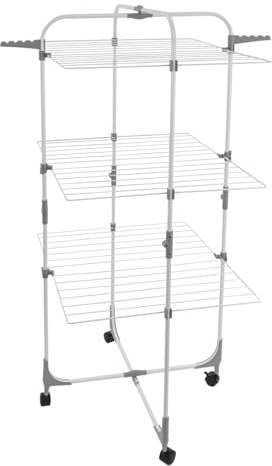 JVL Foldable 3 Tier Drying Rack, White