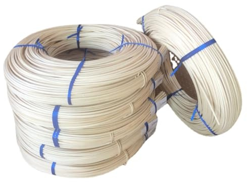 MZECH Rollo Ratán Natural, Rollo de Ratán, 250/500g Médula de Ratán, Rollo de Mimbre Trenzado para Trenzado Manualidades, Cestería, Beige Mimbre Rollo, Ratan Natural por Metros(2.5mm,250g)