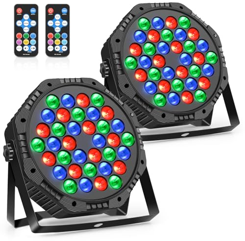 LED Par Strahler RGB Scheinwerfer Discolicht Partylicht für Stage DJ Disco Party Hochzeit, 2 Pcs