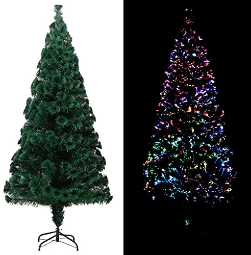 Generico Albero di Natale con Supporto Verde 180 cm in Fibra Ottica,Alberi di Natale