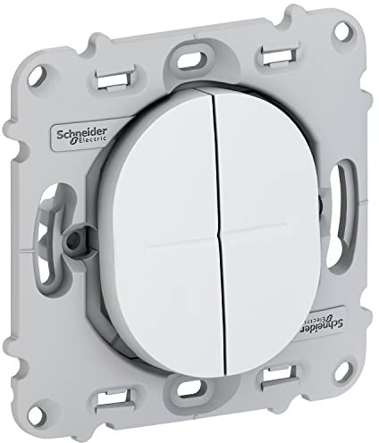 Schneider Electric - Ovalis - combiné va et Vient+Poussoir - 10A - sans Plaque de Finition Blanc - S261285