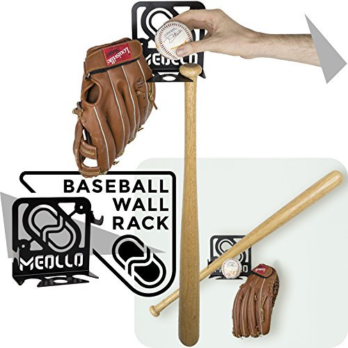 MEOLLO Baseballschläger wandhalterung (100% Stahl) (schwarz)