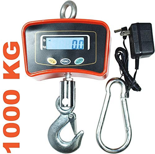 TrAdE Shop Traesio Bilancia da Gru 1000 kg con Gancio Acciaio Inox Bilancia Industriale