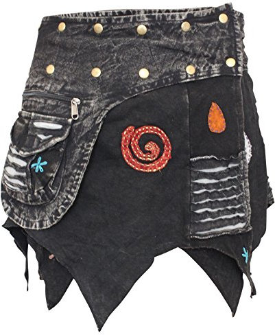 SHOPOHOLIC FASHION - Gonna da donna, stile hippie/ gotico, per festival Nero Taglia unica