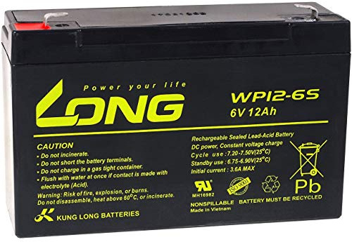 akku-net KungLong Bleiakku WP12-6S kompatibel mit YUASA Typ NP12-6 6V 12Ah, 6V, Lead-Acid
