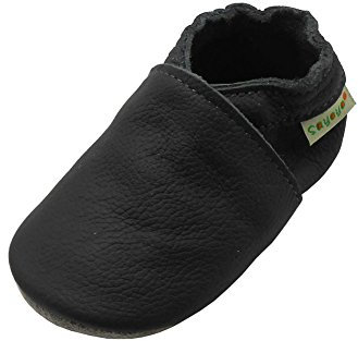 SAYOYO Weichersohlen Babyhausschuhe Lauflernschuhe das Kind Jungen & Mädchen Krabbelschuhe, 17/18 (0-6) S Monate, Grau