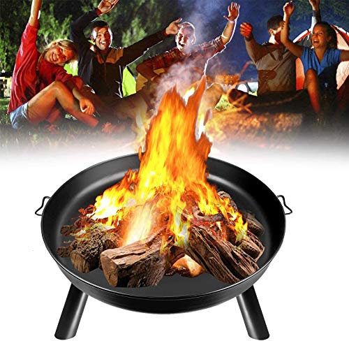 Aufun Braciere da Esterno Ø 80 cm Rotondo Camino Esterno, Ciotola del Fuoco Nero con 3 Gambe, per BBQ Camino Giardino terrazza Fuoco