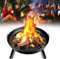 Aufun Braciere da Esterno Ø 80 cm Rotondo Camino Esterno, Ciotola del Fuoco Nero con 3 Gambe, per BBQ Camino Giardino terrazza Fuoco