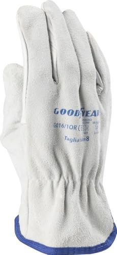Goodyear Handschuhe Aus Vollnarbenleder Und Krustenleder, Größe 8, Farbe Weiß, Arbeitshandschuhe