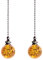 Crystal Ice Crack Ball Blind Cord Chandelier Handle Pull Chain Extension with Connector for Ceiling Light Fan Chain with Amber Color(Pack of 2)