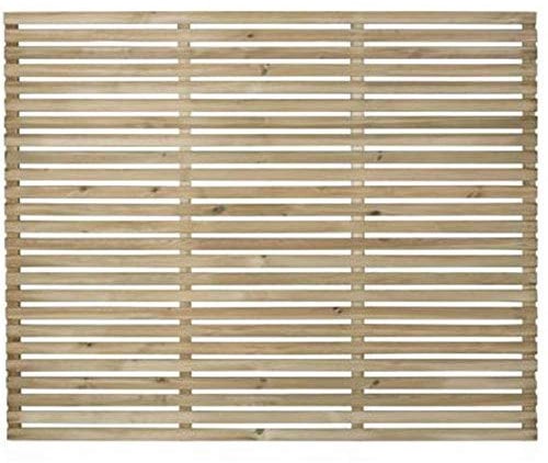 Forest Garden 1.8m x 1.5m Pressure Treated Contemporary Slatted Fence Panel, Pack of 5