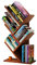 Kreatives einfaches Holz-Bücherregal, Schreibtisch-Organizer aus Holz, multifunktionales Display für Bücher, Zeitschriften, CDs, 5 Etagen, bodenstehend für Wohnzimmer, Büro, Arbeitszimmer (Teak)