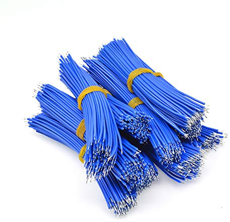 PVC-Litzenkabel 1007, 100 stücke UL1007 24awg Breadboard Jumper Kabeldrähte, 8 cm 10 cm Elektronische Kabelfliege Jumper Draht Kabel Leiter Lötkörper Leiterdraht (Color : Blue, Length : 8CM)
