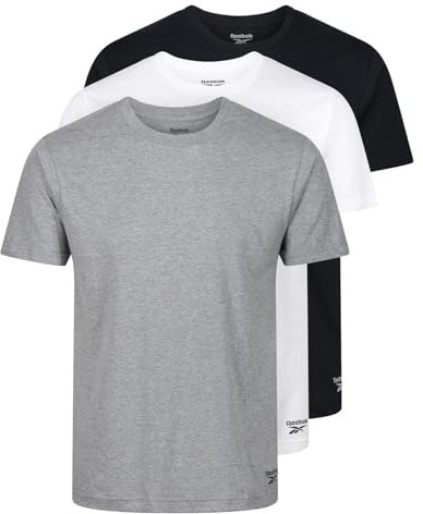 Reebok Men's Santo Shirt, Black/White/Grey Marl, M