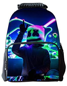 Rucksack mit 3D-Druck, Unisex, Laptop-Rucksack für Kinder/Studenten/Erwachsene, DJ Marshmello, 41 cm