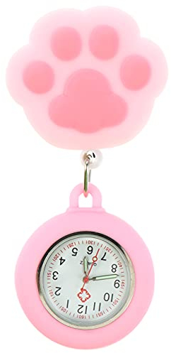 Frauen Clip auf Uhr Katze Pfote- Förmigen Taschenuhr Hängende Uhr Hängen Fob Uhr