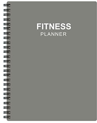 Fitness Journal for Women & Men - A5 Workout Journal/Planner to Track Weight Loss, GYM, Bodybuilding Progress - Daily Health & Wellness Tracker, Grey, 14.8 x 21cm