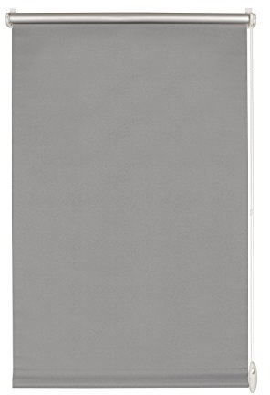 GARDINIA EASYFIX Rollo mit Thermo-Rückseite zum Klemmen oder Kleben, Verdunklungsrollo ohne Bohren, Hitzeschutz, Energiesparend, Grau, 85 x 150 cm (BxH)