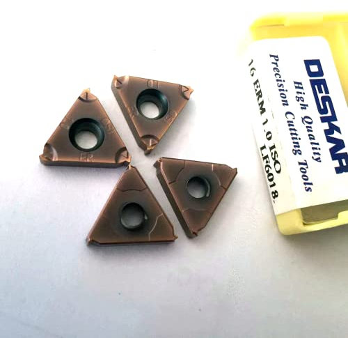 100% Original 16ERM 1.0ISO LF6018 CNC-Drehmeißel, Hartmetall-Gewindeeinsätze für SER, SEL-Gewinde-Werkzeughalter für Stahl, Edelstahl, Gusseisen (10, 16ERM 1.0ISO LF6018)