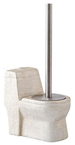 Toilettenbürstenhalter Keramische handgefertigte Toilettenbürste, Edelstahl Toilettenbürste mit langen Griff, kreativer Toilette Design Reinigungsbürste, Badezimmer Toilettenbürste Set Toilettenbürste