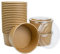 LESIBAG Cuencos de papel grandes – Ensaladeras desechables con tapa, recipientes de comida para llevar para alimentos calientes/fríos, 15 juegos (35 onzas)