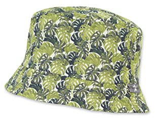 Sterntaler Baby Jungen Hut Baby Wende-Fischerhut Blätter - Baby Hut, Kopfbedeckung Baby - aus Baumwolle - dunkelgrün, 51