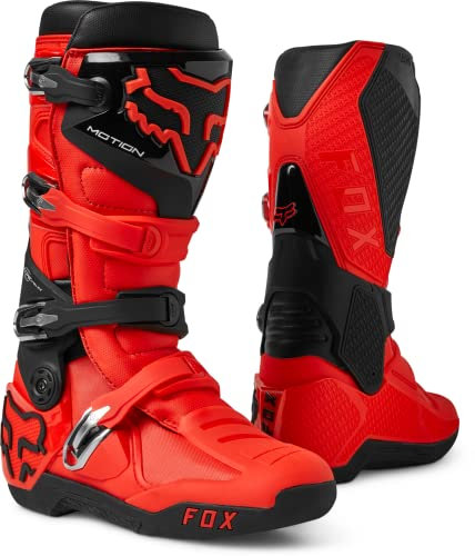 Fox Racing Herren Motion Motocross Dirt Bike Stiefel, Fluoreszierendes Rot, Größe 39