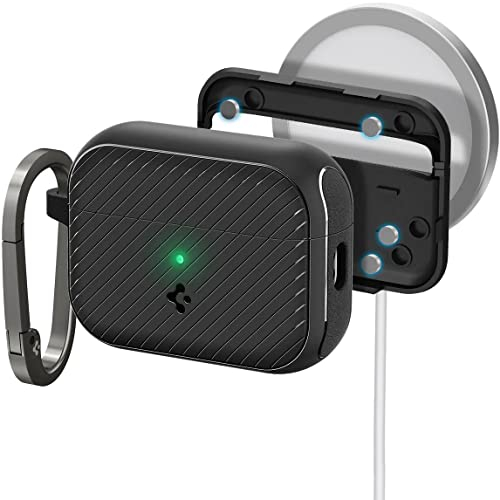 Spigen Mag Armor MagFit Hülle Case Kompatibel mit AirPods Pro 2. Generation (2023/2022) - Schwarz
