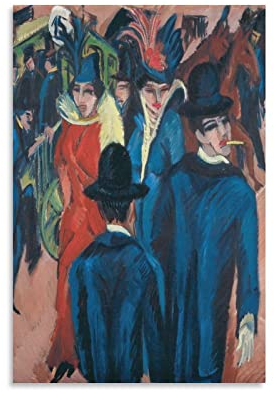Expressionist Maler Ernst Ludwig Kirchner Berlin Straßenszene Poster Poster Kunst Wandbild Leinwand Poster Moderne Schlafzimmer-Dekoration, 40 x 60 cm