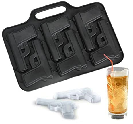 Silikonform 6 Pistolen Eiswürfel Cocktails Süßigkeiten Schokolade Kuchendekorationen Form Küche Original Form Bar Eis am Stiel Gefrierschrank Partyzubehör Geschenkideen