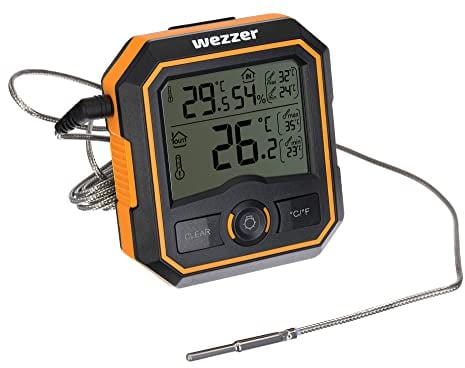 Levenhuk Wezzer SN20 Kompaktes Tragbares Saunamessset mit Digitalem Thermometer und Hygrometer mit Abnehmbarer Kabelgebundener Thermosonde