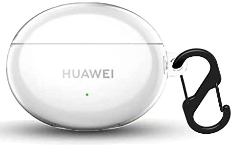KUSINHOKA Custodia Compatibile con Huawei Freebuds 5i, Cover Protettiva in Silicone con Gancio Portachiavi, Morbido Antiurto Portatile Protettiva Custodia [Ricarica Wireless], Trasparente