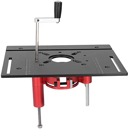 Router Lift, Universal Manual Lifting Router Lift System Kit, Aluminiumlegierung Edelstahl Holzbearbeitungsbank, Router Plate System Hubtisch, Lifting Router Lift System Kit (Schwarz)