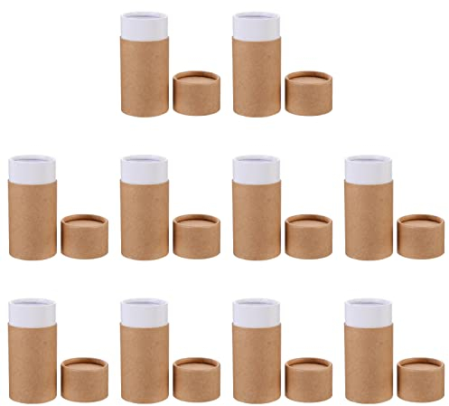 VALICLUD 10 Pièces Tubes De Papier Kraft Vides Ronds Kraft Carton Pot Conteneurs Carton D'huile Essentielle Tube Boîte Avec Couvercle Pour Thé Café Artisanat Cosmétique