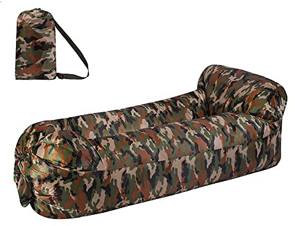 Surwin Wasserdichtes Aufblasbares Sofa,Tragbares Luft Sofa Aufblasbare, Air Lounger, Luftsofa Luftsack Für Outdoor, Strand, Party,Reisen, Camping Gadgets (220x70cm,Tarnung)