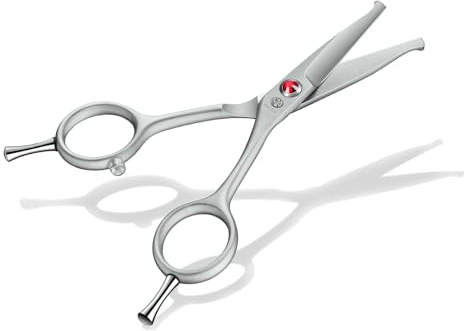 Purple Dragon Kleine Hundeschere Fellschere Gerade mit Professionelle graue | Blendschutzbeschichtung und Schalldämpfer, Sicherer Rundkopf, Straight Scissors