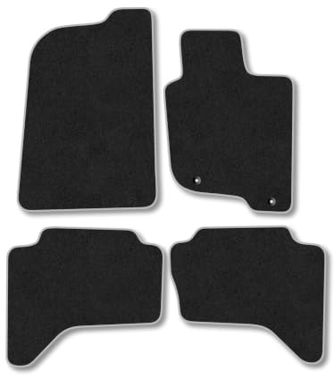 Mitsubishi L200 (2006-2015) Carpet Car Mats | Grey Edge Trim Tailored Fit Floor Mats Full Coverage Protection Accessories Easy Clean Anti Slip Made in the UK