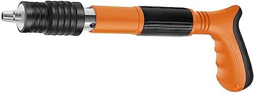 Keyohome Mini Nailer Tool Manual Wall Nail Fastening Tool Low Noise Air Nailer Machine Adjustable Cement Wall Nailer Hand Tool Lightweight for Woodworking Decoration (Orange)