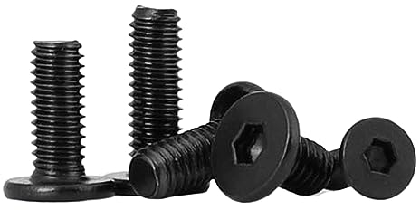 10 Stück/Set Schwarz Edelstahl Ultradünn Super Low Flat Head Inbus Zylinderkopfschrauben-M2-M6-Innensechskant Innensechskant, M6, 10mmx10 Stück