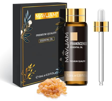 MAYJAM Olio Essenziale Di Frankincens 10ml, Olio Di Frankincens Per Diffusori, Umidificatori, Fai Da Te, Casa, Guardaroba