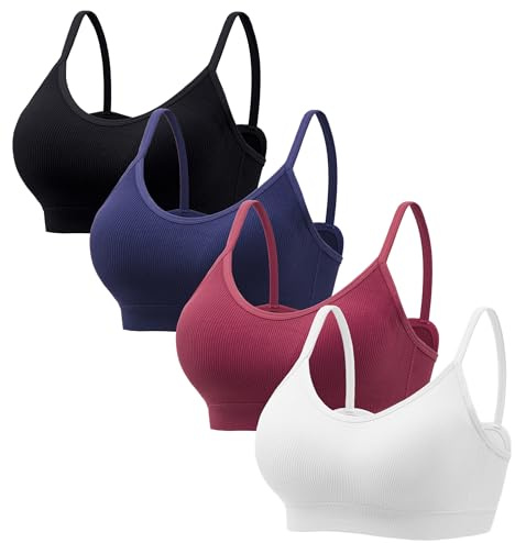 HBselect Burstier Damen Baumwolle, BH Damen ohne Bügel Seamless BH Damen | Sport-BHs für Damen weicher Unterstützung Damenmode, komfort gepolsterte Yoga Bustier, BH ohne Bügel guter halt testsieger
