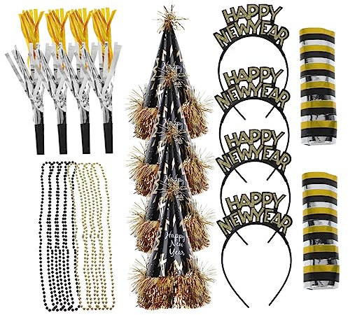 Warmhm 1satz Stylisches Mit Neujahrshüten Bunten Perlenketten Und -Accessoires Für Festlichkeiten Für Ihre Neujahrsparty Und Fröhliche Feiern