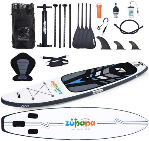 Zupapa 366cm Aufblasbare SUP Board Set| Stand Up Paddle Board mit Kajak Sitz | Komplettes Zubehör