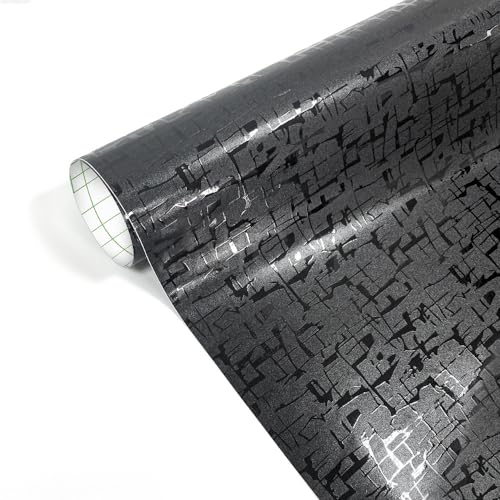 CompraFun Autofolie, 3D Carbon Folie Maya Muster aus Vinyl Selbstklebend Blasenfrei, Auto Folierung Folie für DIY Dekoration Auto Motorrad Fahrrad (Schwarz, 30 x 150CM)